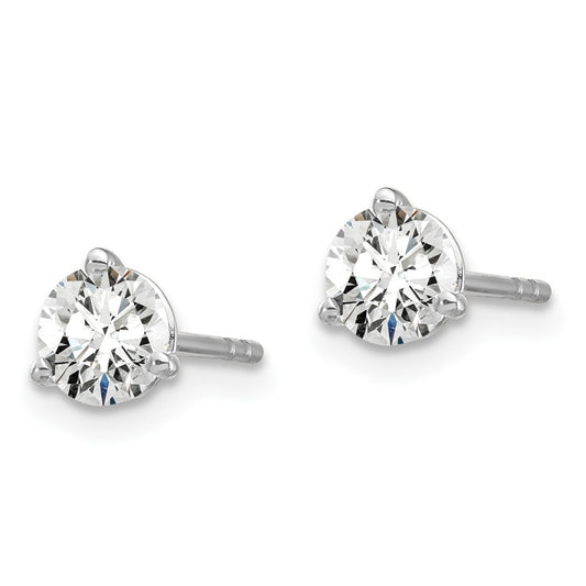 True Origin 14K White Gold 3/4 carat Lab Grown Diamond VS+ F+ Round Three Prong Heavy Weight Complete Stud Earrings