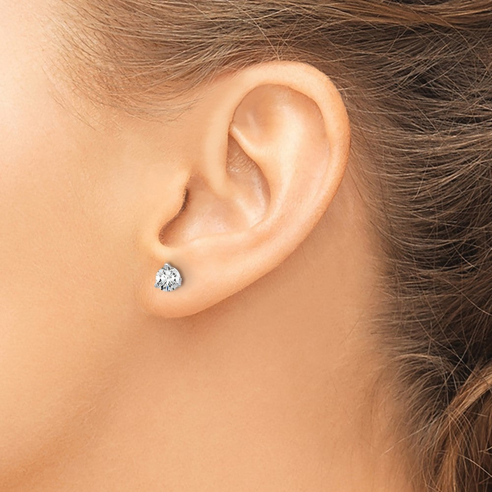 True Origin 14K White Gold 3/4 carat Lab Grown Diamond VS+ F+ Round Three Prong Heavy Weight Complete Stud Earrings