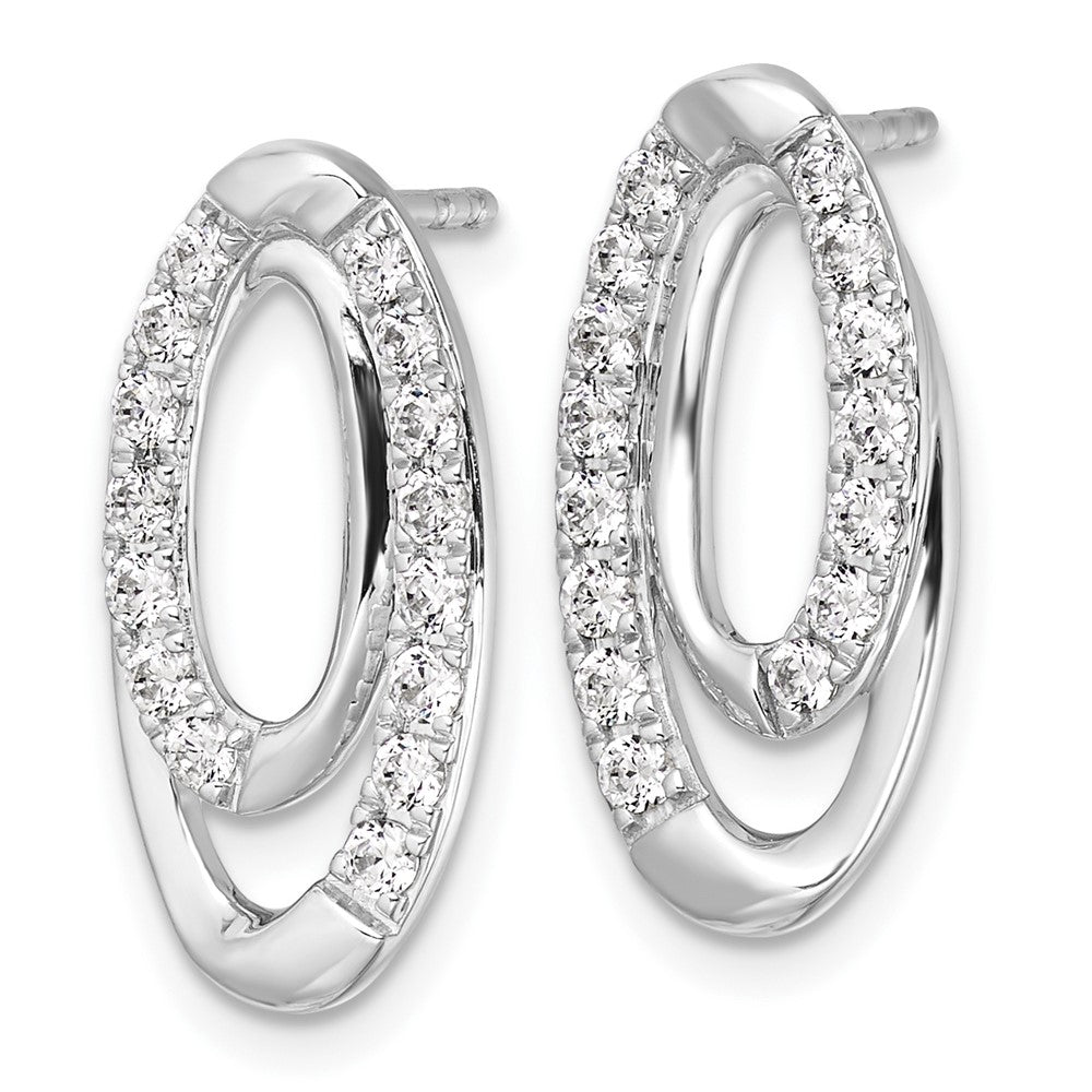 14k White Gold 5/8 carat Lab Grown Diamond VS/SI+ G+ Complete Oval Post Earrings