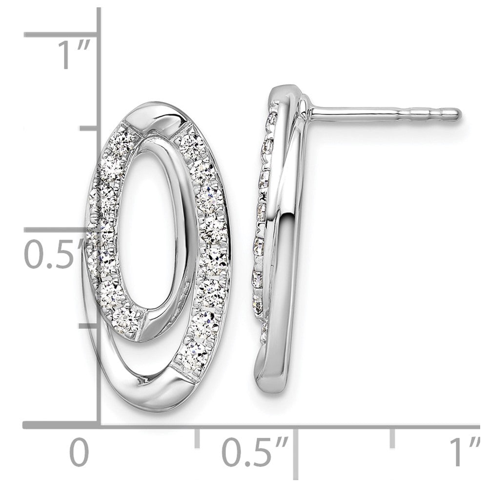 14k White Gold 5/8 carat Lab Grown Diamond VS/SI+ G+ Complete Oval Post Earrings