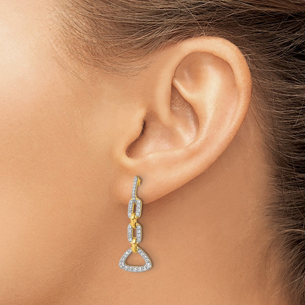 14K Lab Grown Diamond VS/SI+ G+ Fancy Post Dangle Earrings