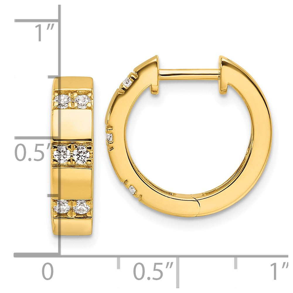 14k 1/3 carat Lab Grown Diamond VS/SI+ G+ Complete Fashion Hinged Hoop Earrings