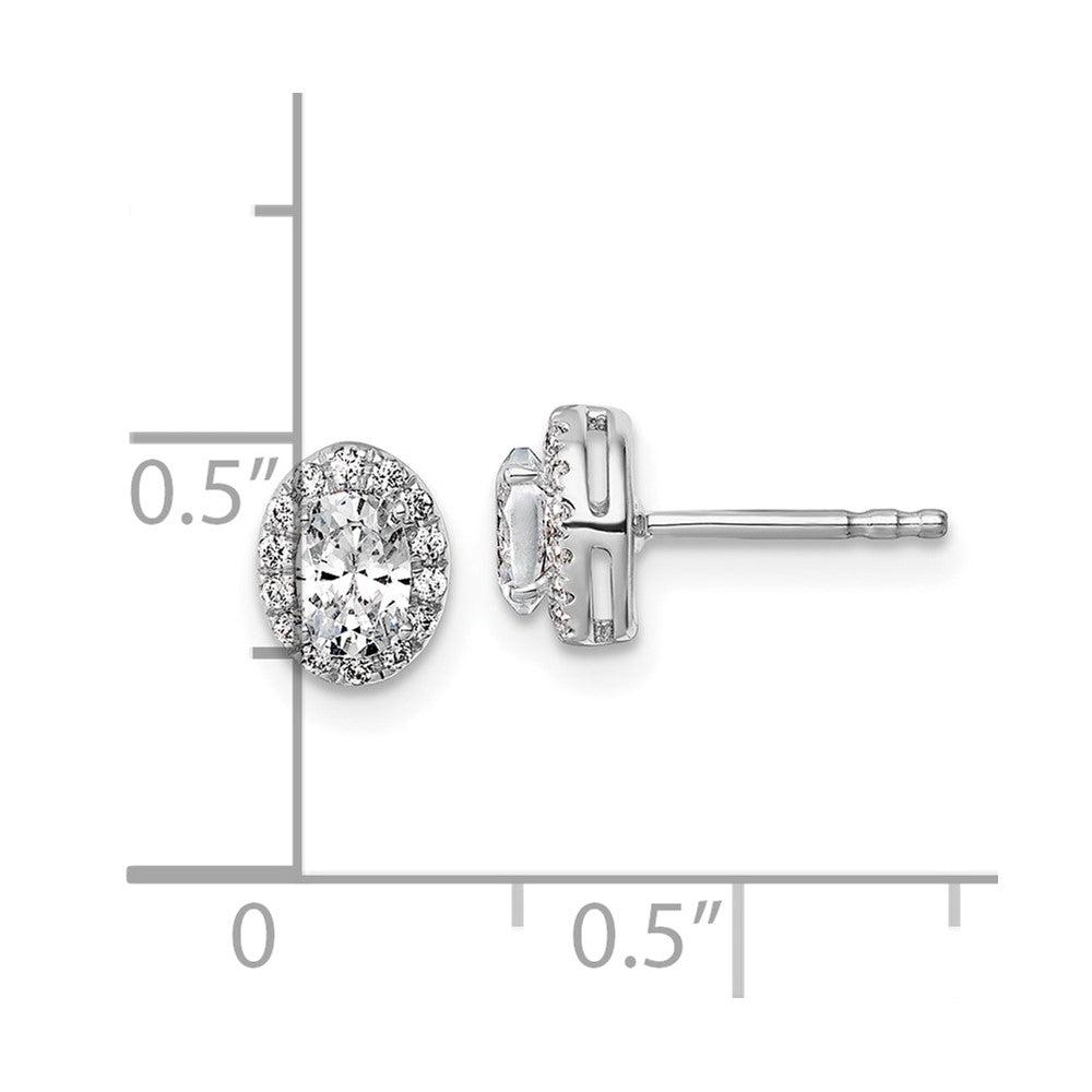 14k White Gold 1/8 carat Lab Grown Diamond VS/SI+ G+ Semi-Mount Oval Halo Earrings