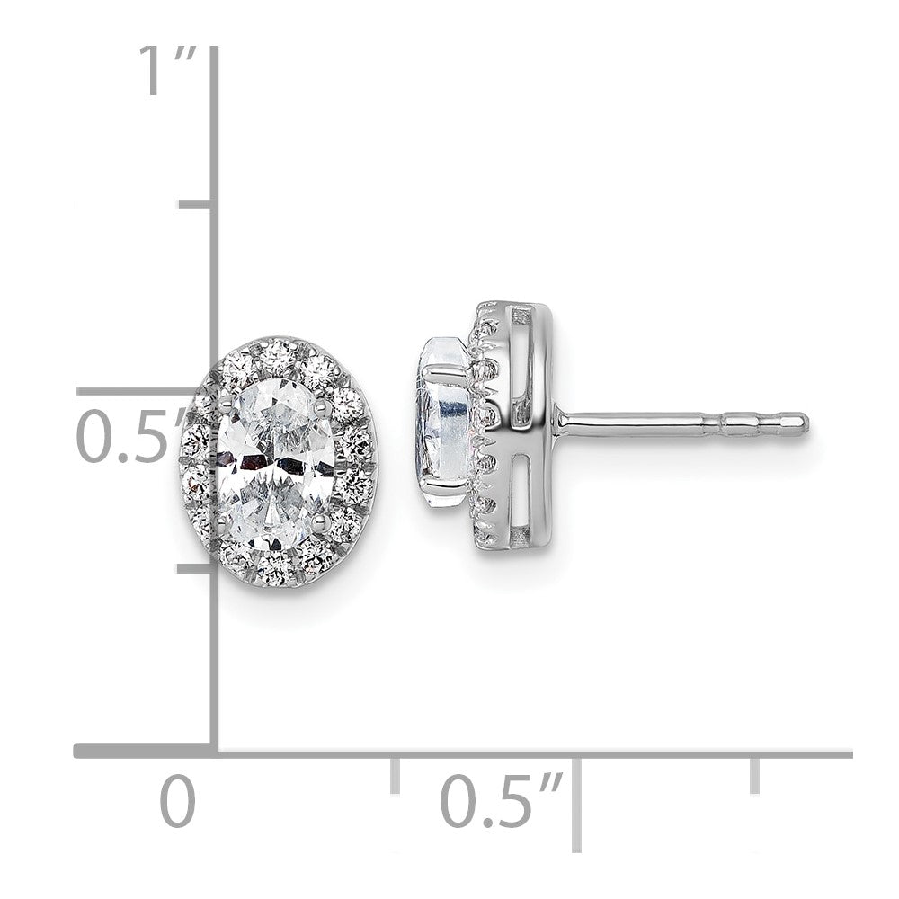 14k White Gold 1/4 carat Lab Grown Diamond VS/SI+ G+ Semi-Mount Oval Halo Earrings