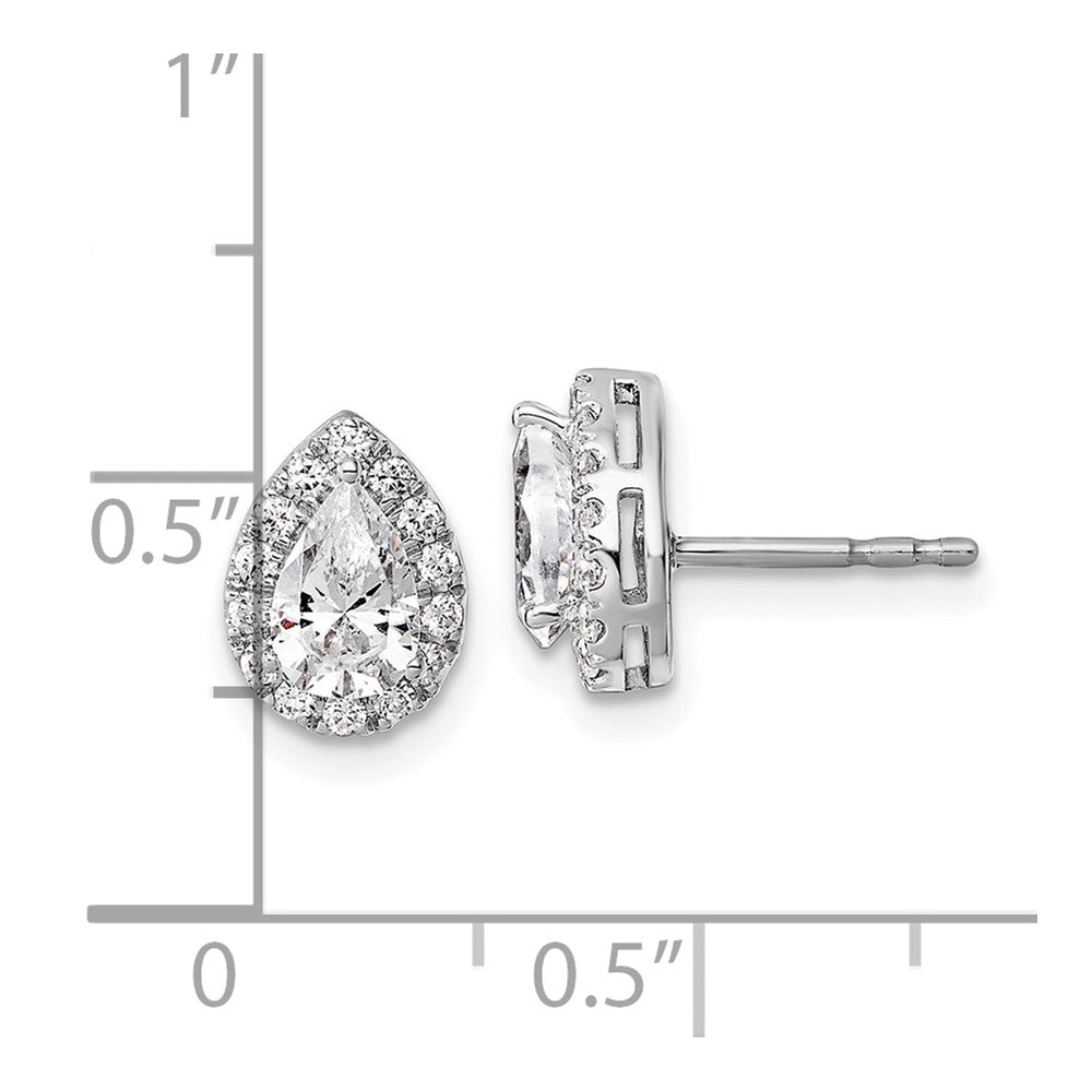 14k White Gold 1/4 carat Lab Grown Diamond VS/SI+ G+ Semi-Mount Pear Halo Earrings