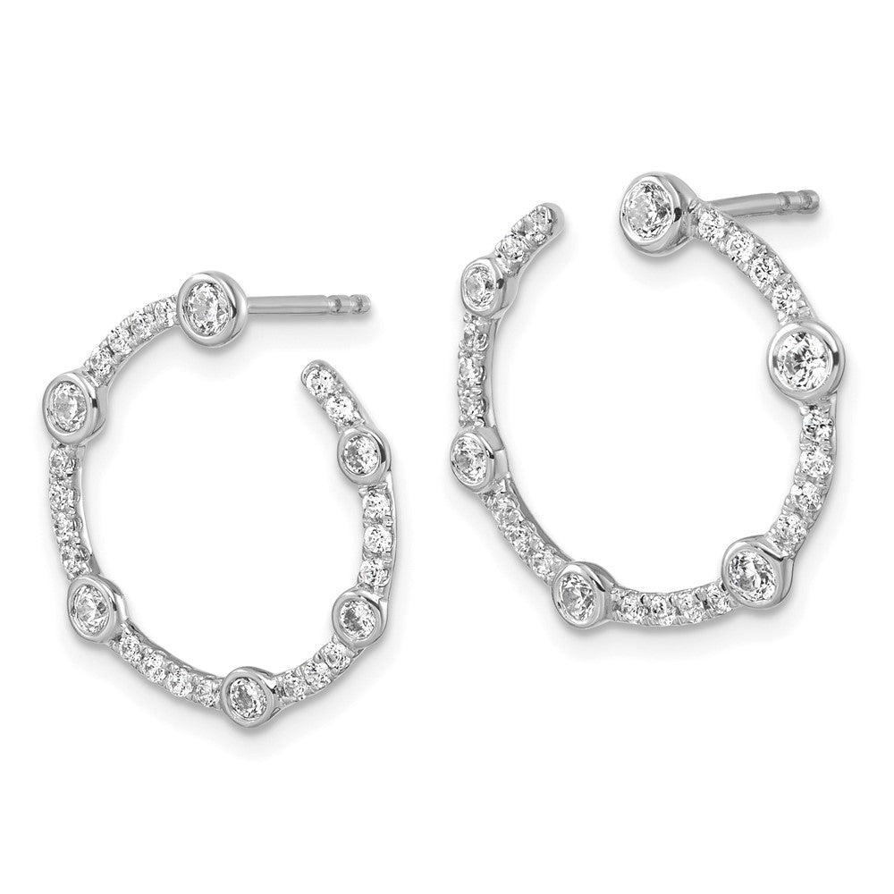 True Origin 14K White Gold 7/8 carat Lab Grown Diamond VS+ F+ Circular Post Complete Earrings