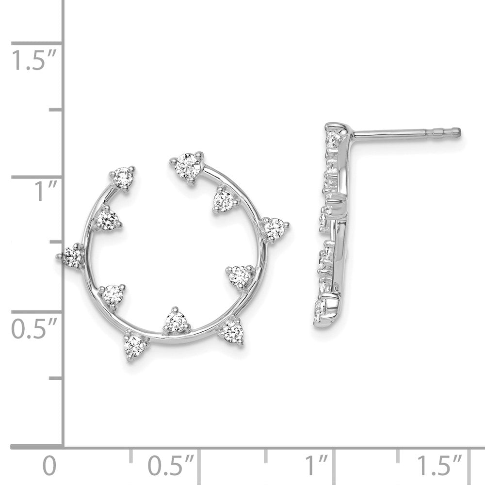 True Origin 14K White Gold 1/2 carat Lab Grown Diamond VS+ F+ Circular Post Complete Earrings