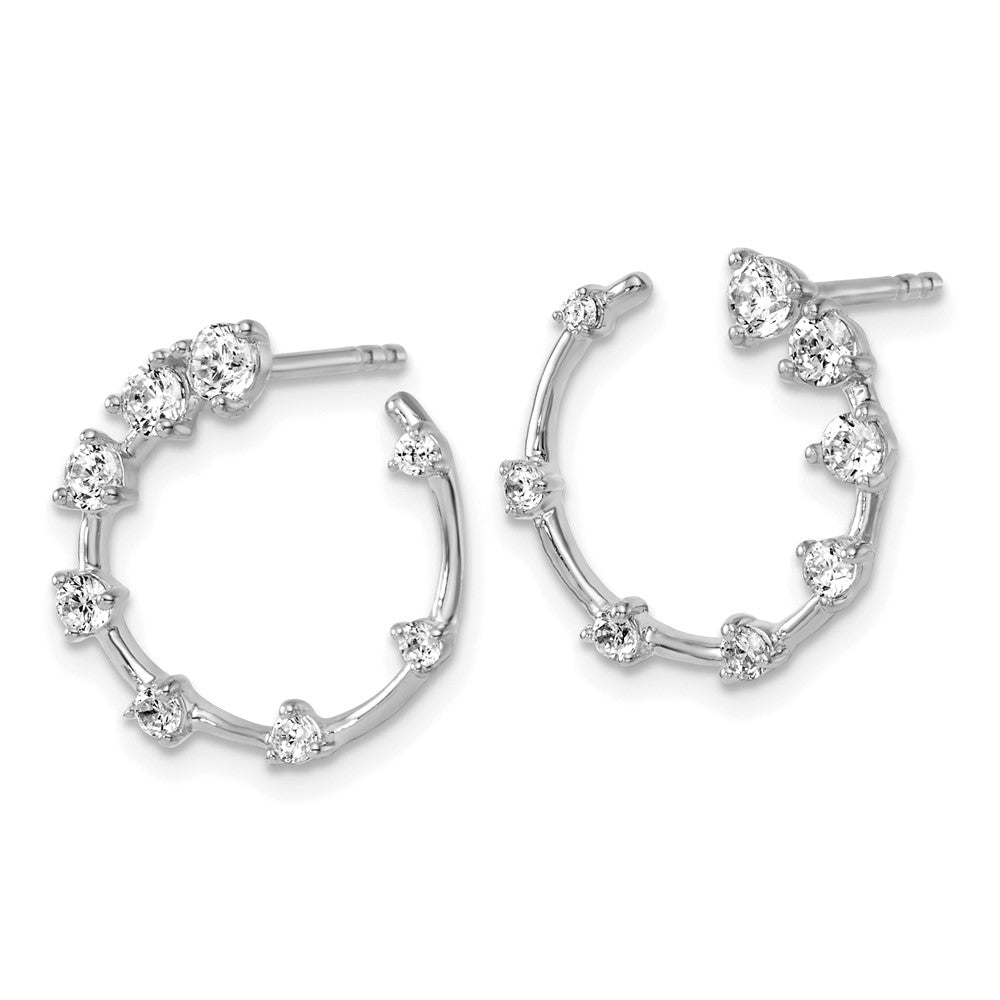 True Origin 14K White Gold 5/8 carat Lab Grown Diamond VS+ F+ Circular Post Complete Earrings