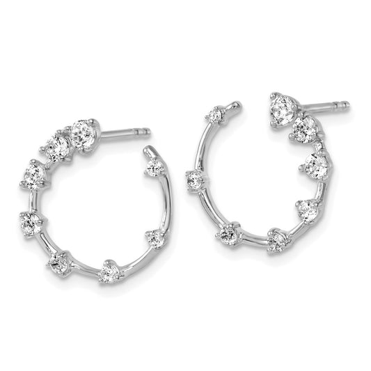 True Origin 14K White Gold 5/8 carat Lab Grown Diamond VS+ F+ Circular Post Complete Earrings