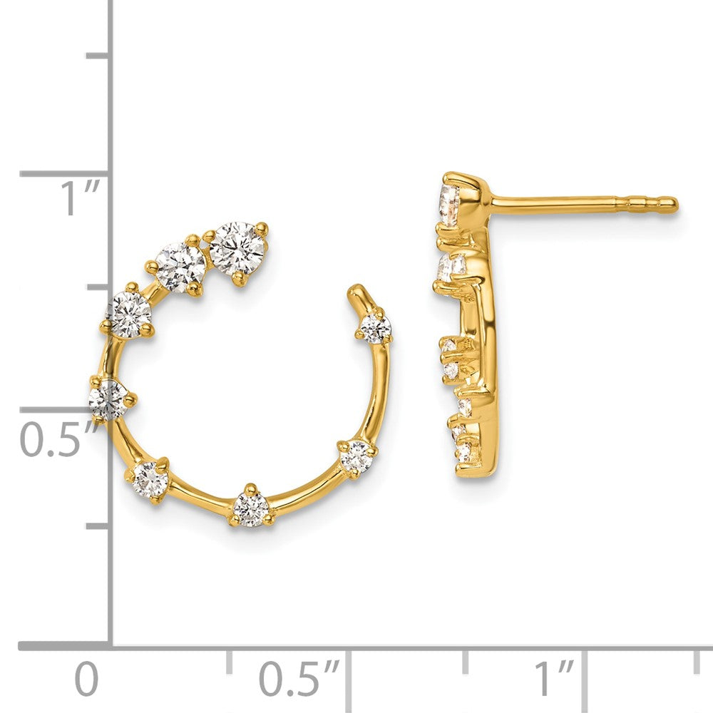 True Origin 14K Yellow Gold 5/8 carat Lab Grown Diamond VS+ F+ Circular Post Complete Earrings