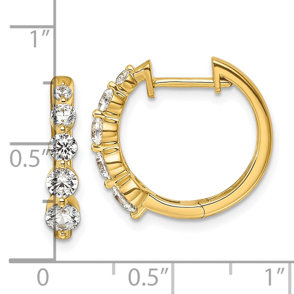 True Origin 14K Yellow Gold 1 carat Lab Grown Diamond VS+ F+ Hinged Hoop Complete Earrings