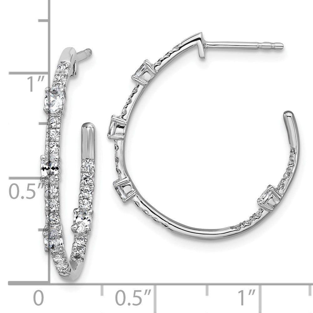 True Origin 14K White Gold 3/4 carat Lab Grown Diamond VS+ F+ J-Hoop Complete Earrings