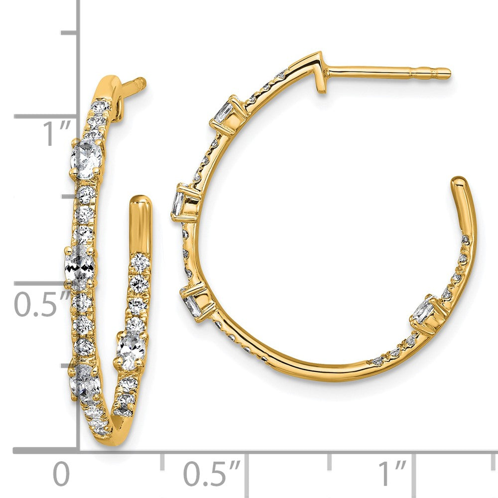 True Origin 14K Yellow Gold 3/4 carat Lab Grown Diamond VS+ F+ J-Hoop Complete Earrings