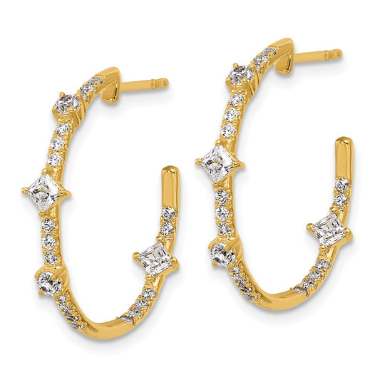 True Origin 14K Yellow Gold 1 carat Lab Grown Diamond VS+ F+ J-Hoop Complete Earrings