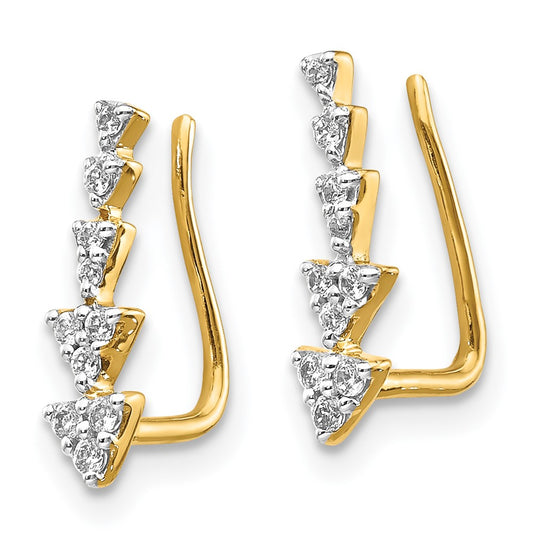 14k 1/8 carat Lab Grown Diamond VS/SI+ G+ Complete Ear Climber