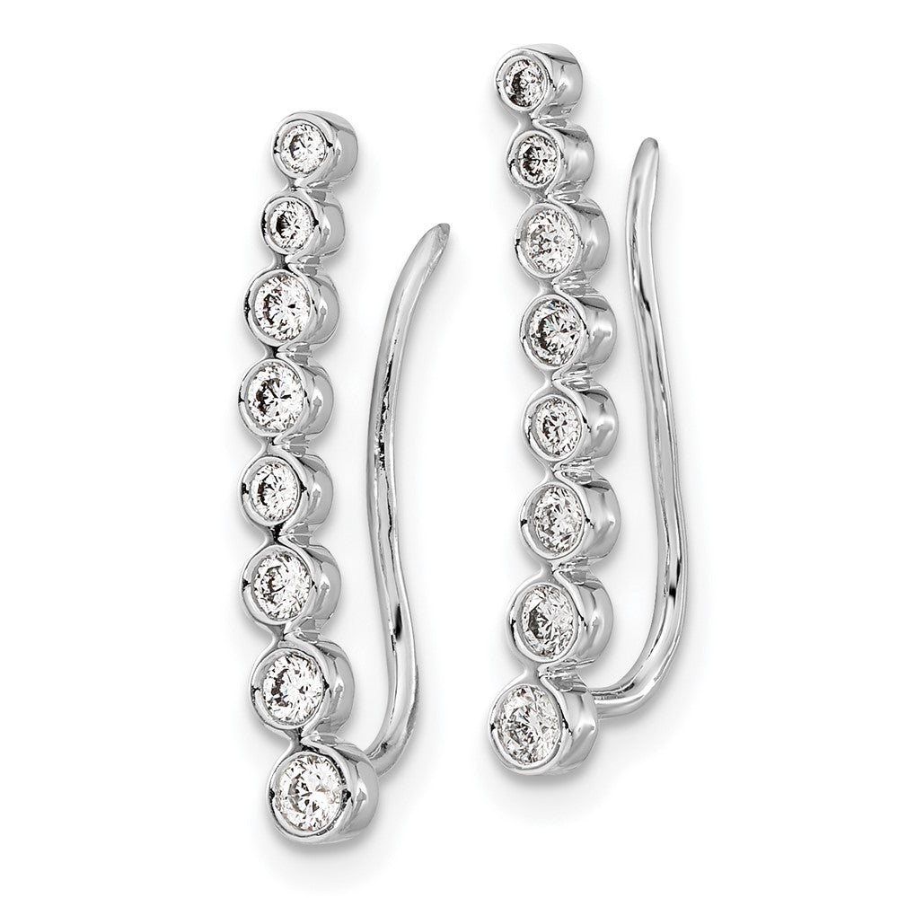 14k White Gold 3/8 carat Lab Grown Diamond VS/SI+ G+ Complete Ear Climber