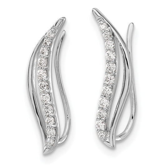 14k White Gold 1/4 carat Lab Grown Diamond VS/SI+ G+ Complete Ear Climber