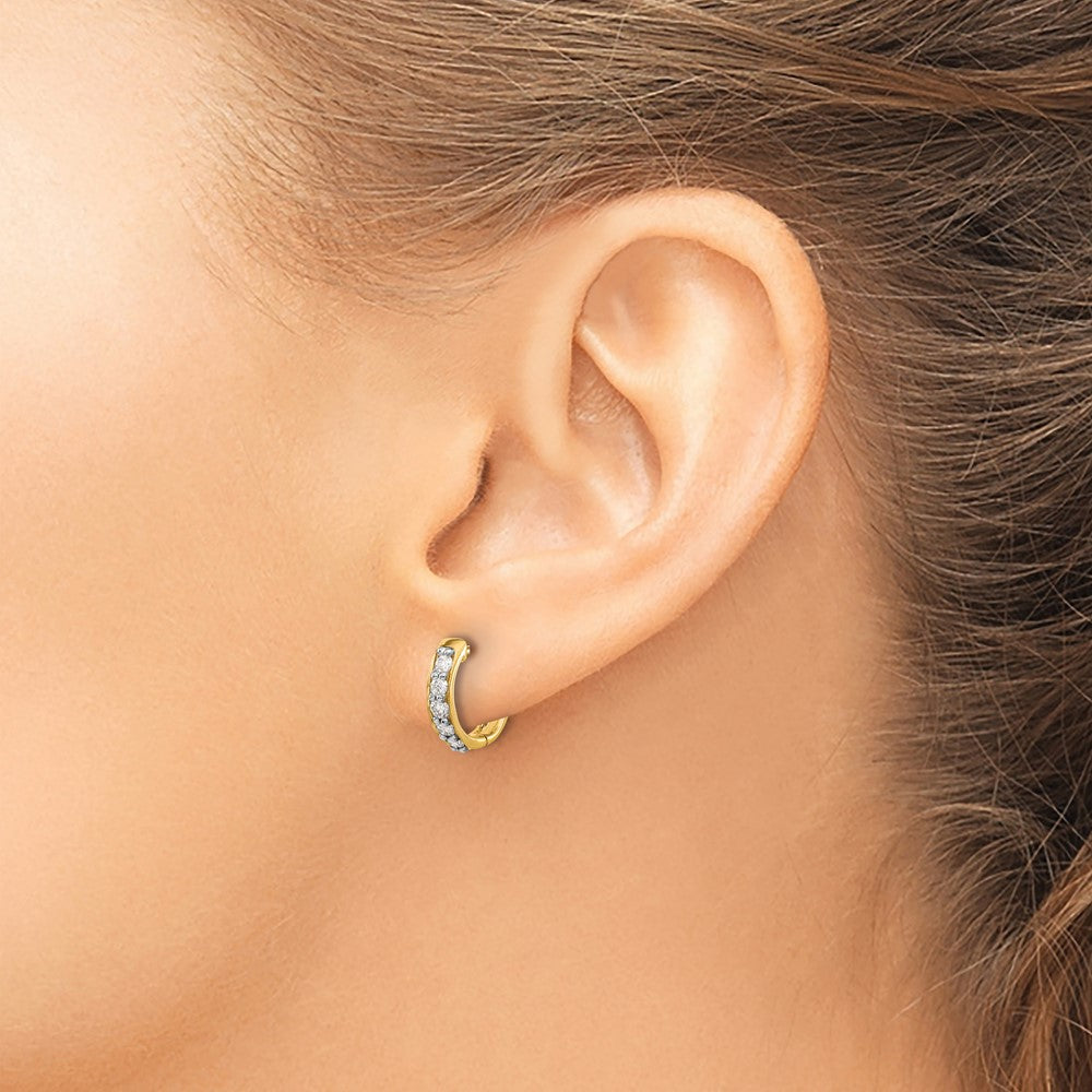 14k 1/3 carat Lab Grown Diamond VS/SI+ G+ Complete Hinged Hoop Earrings