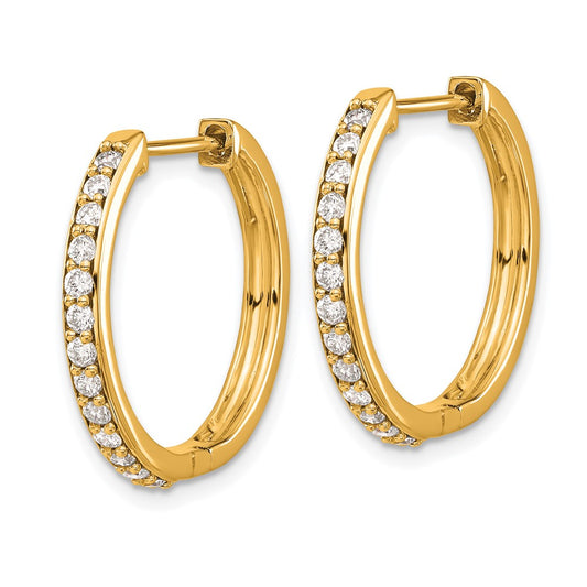 10k 5/8 carat Diamond Round Hinged Hoop Earrings