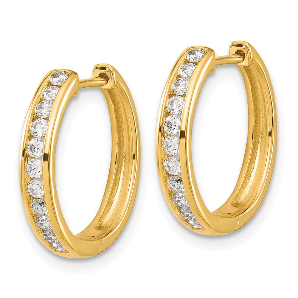 14k 3/8 carat Lab Grown Diamond VS/SI+ G+ Complete Hinged Hoop Earrings