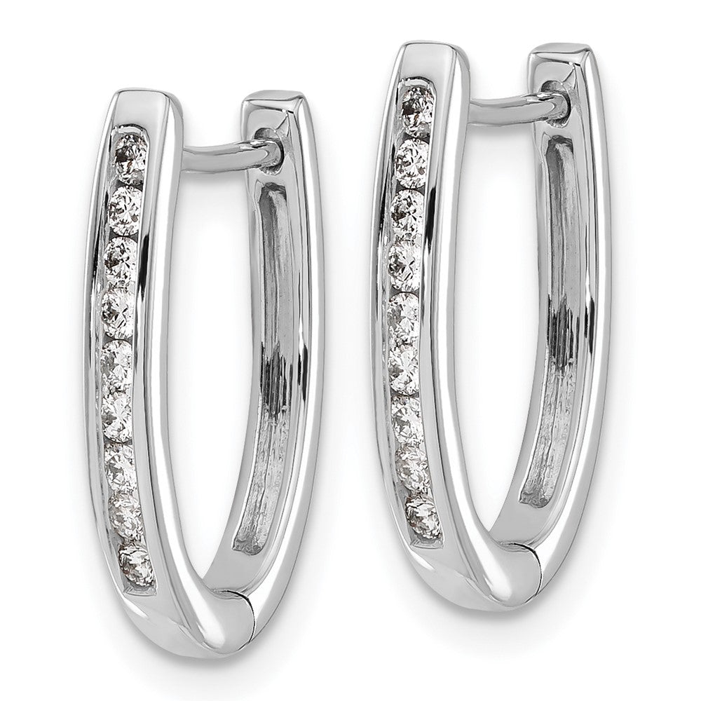 14k White Gold 1/4 carat Lab Grown Diamond VS/SI+ G+ Complete Hinged Hoop Earrings