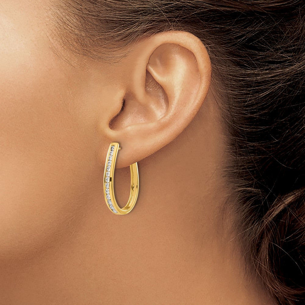 14K Lab Grown Diamond VS/SI+ G+ Hinged Hoop Earrings