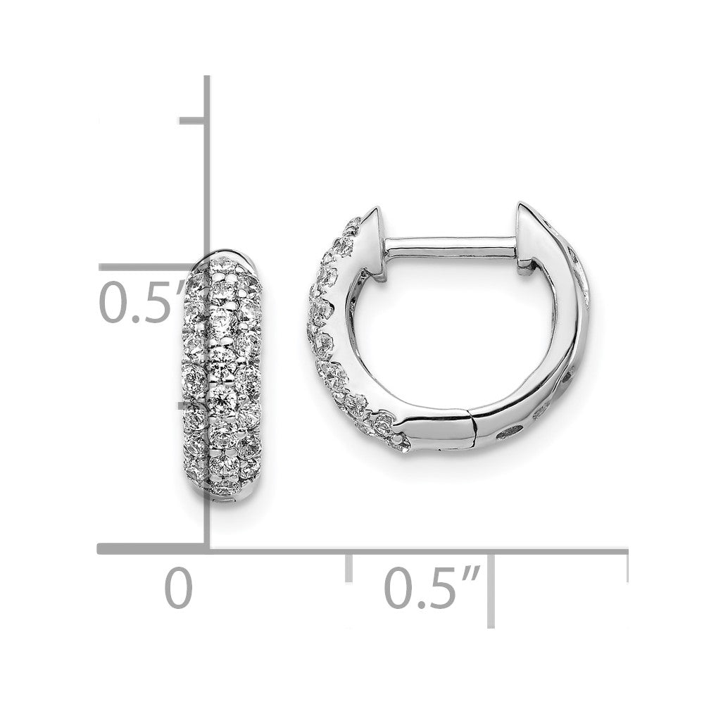 10k White Gold Diamond Hinged Hoop Earrings