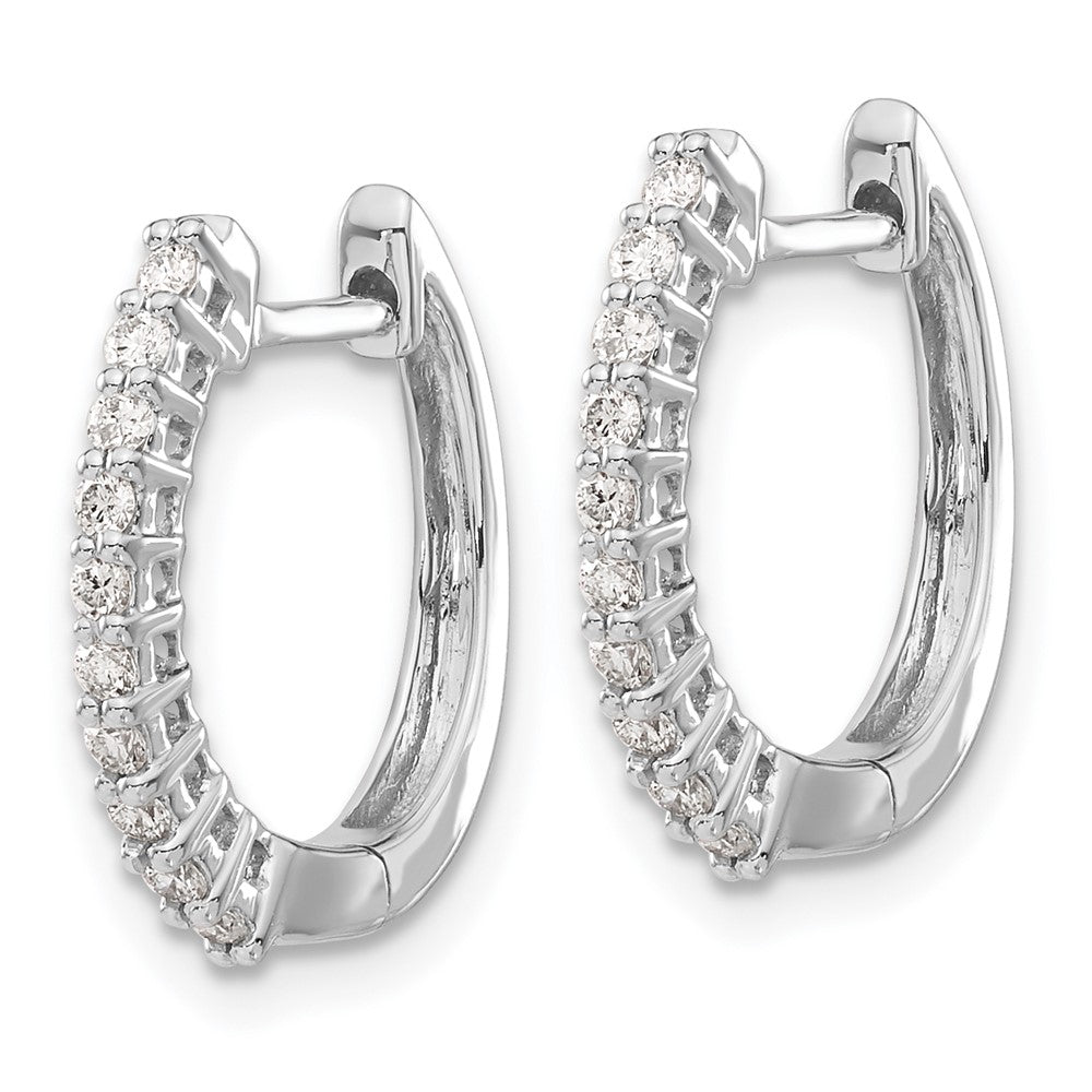 14k White Gold 1/4 carat Lab Grown Diamond VS/SI+ G+ Complete Hinged Hoop Earrings