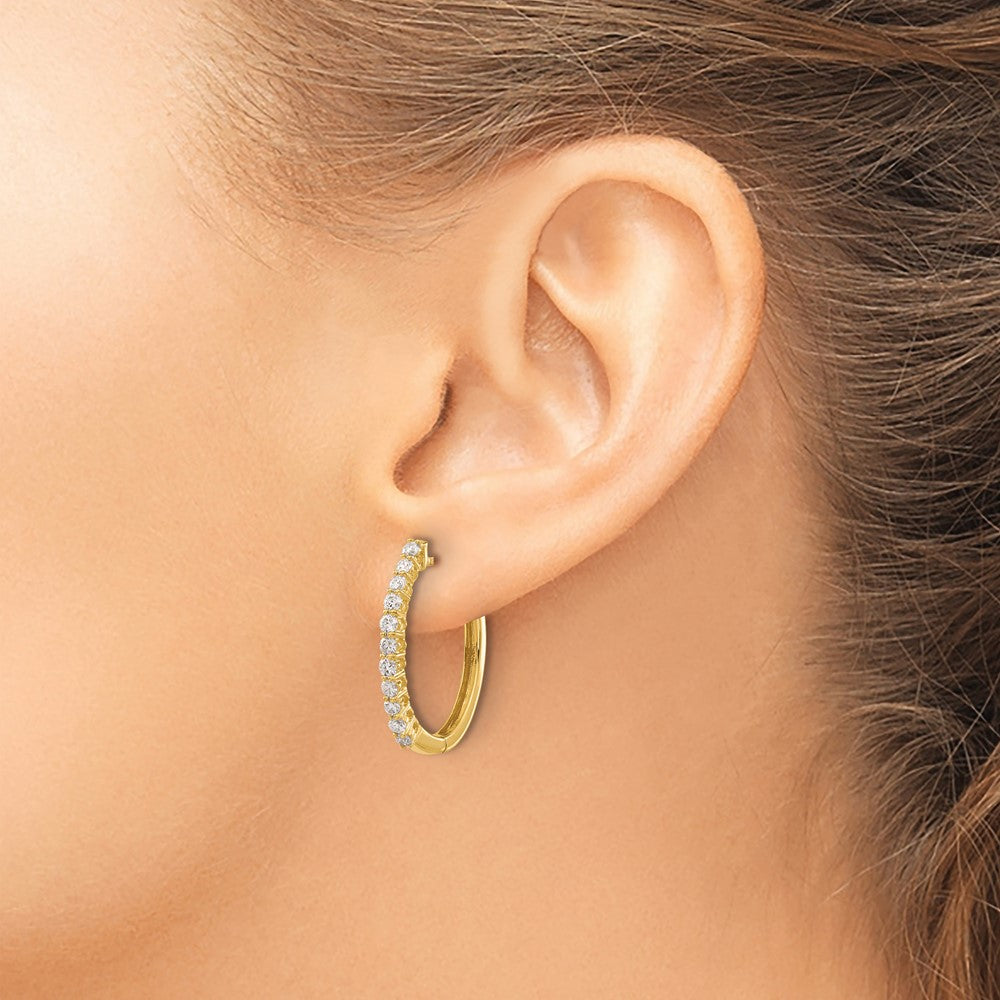 14k 3/4 carat Lab Grown Diamond VS/SI+ G+ Complete Hinged Hoop Earrings
