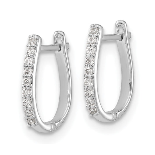 14k White Gold 1/10 carat Lab Grown Diamond VS/SI+ G+ Complete Hinged Hoop Earrings