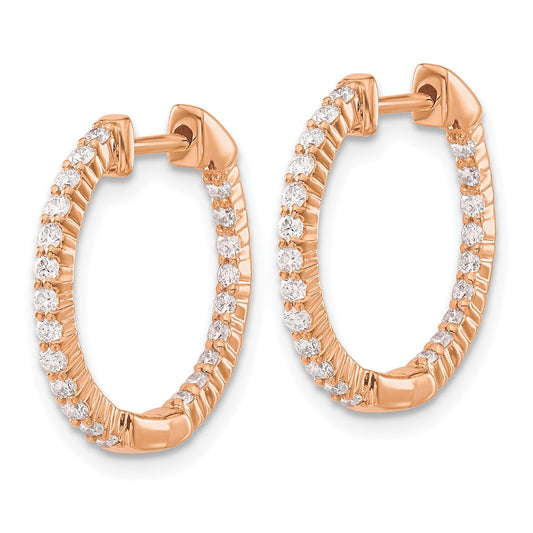 14k Rose Gold 1/2 carat Lab Grown Diamond VS/SI+ G+ Complete In and Out Hoop Earrings