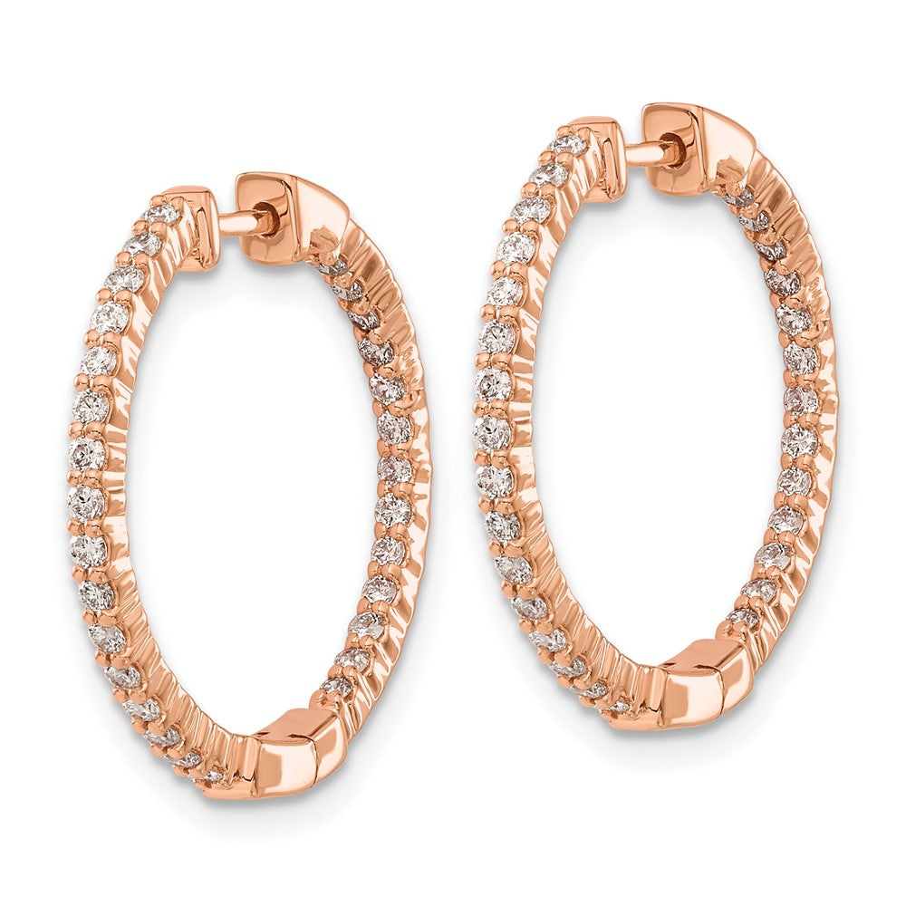 14k Rose Gold 5/8 carat Lab Grown Diamond VS/SI+ G+ Complete In and Out Hoop Earrings