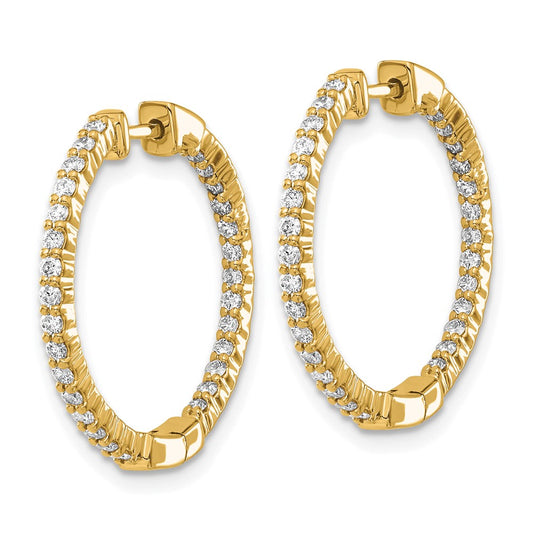 14k 5/8 carat Lab Grown Diamond VS/SI+ G+ Complete In and Out Hoop Earrings