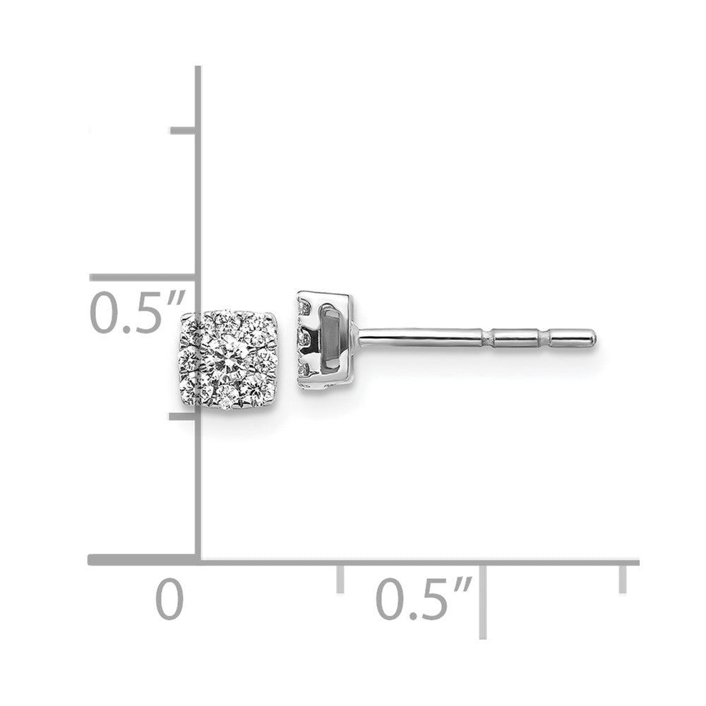 10k White Gold Diamond Cluster Post Earrings