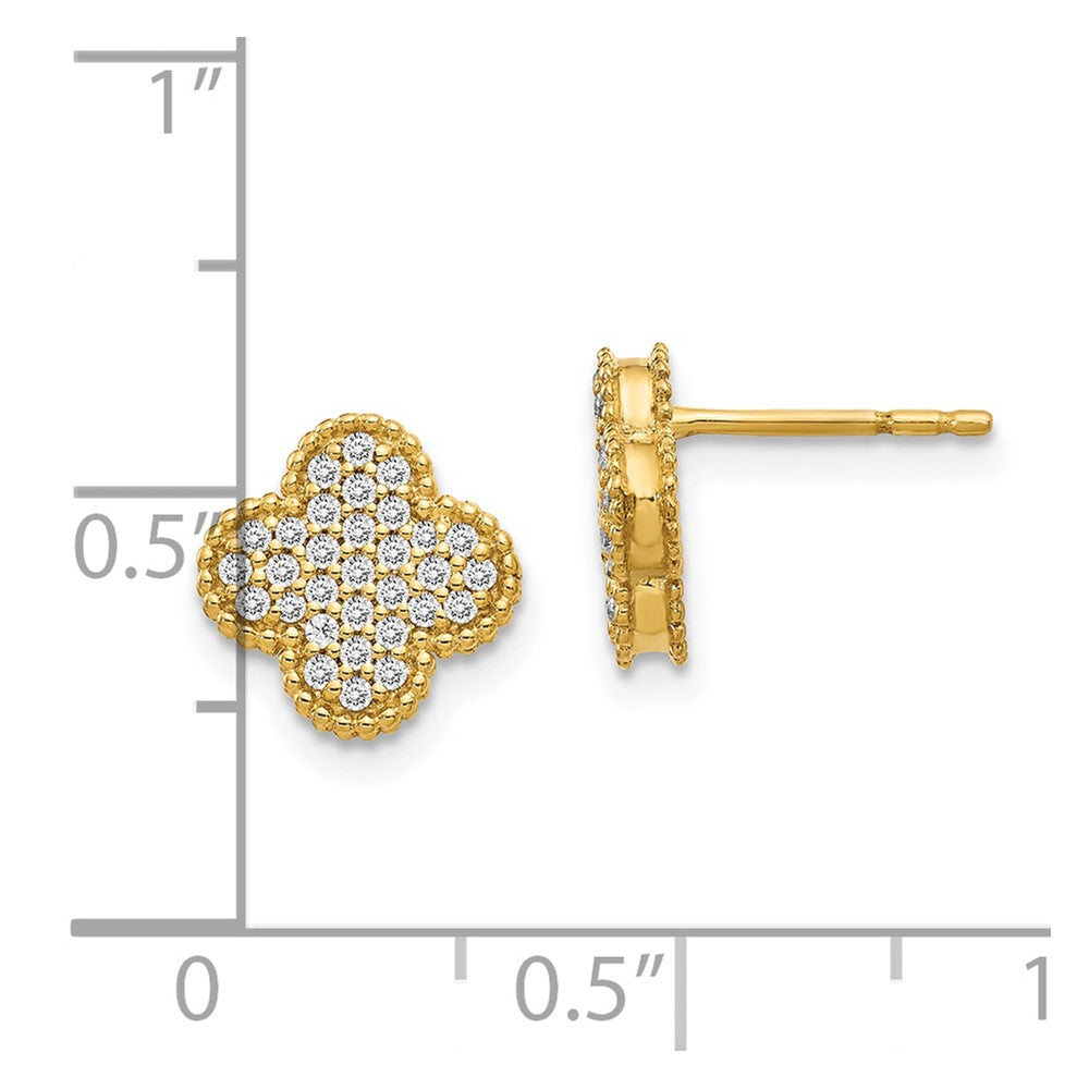 10k Diamond Quatrefoil Post Earrings