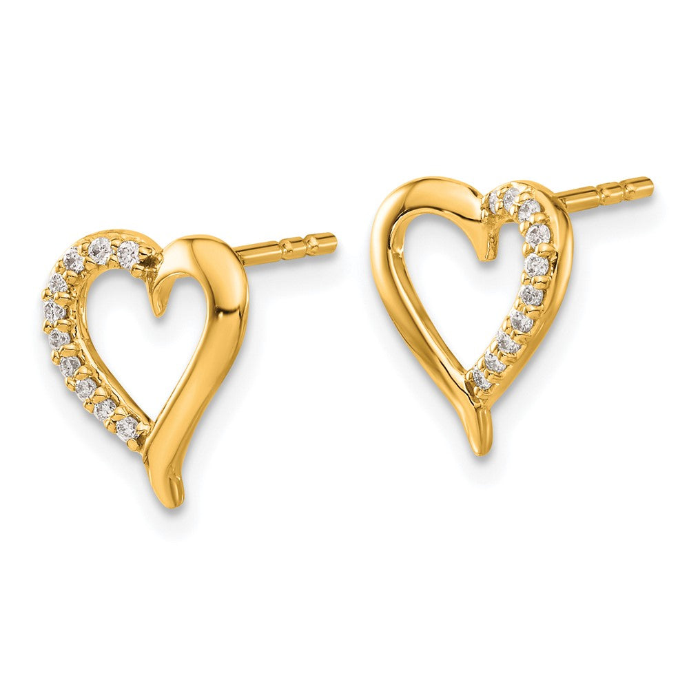 14k 1/10 carat Lab Grown Diamond VS/SI+ G+ Complete Heart Post Earrings