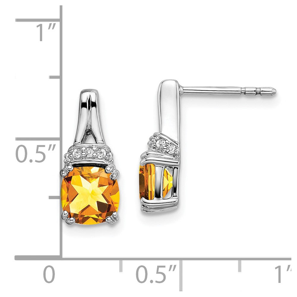 10k White Gold Citrine and Diamond Earrings