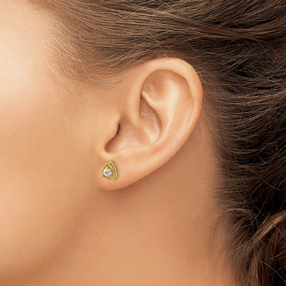 14k 1/5 carat Lab Grown Diamond VS/SI+ G+ Complete Knot Post Earrings