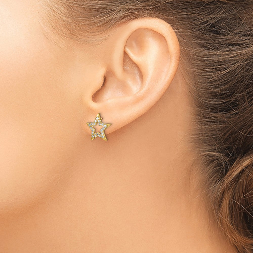 14K Lab Grown Diamond VS/SI+ G+ Star Post Earrings