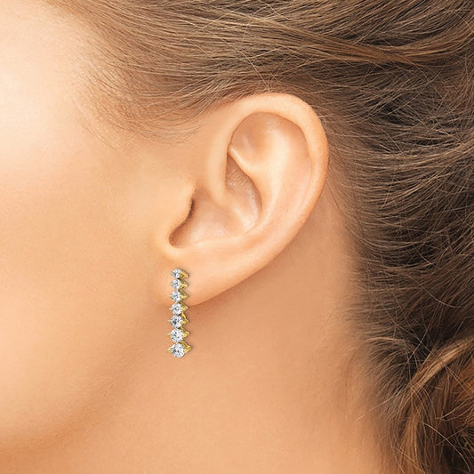 14k 1 1/2 carat Lab Grown Diamond VS/SI+ G+ Complete Graduating Drop Post Earrings