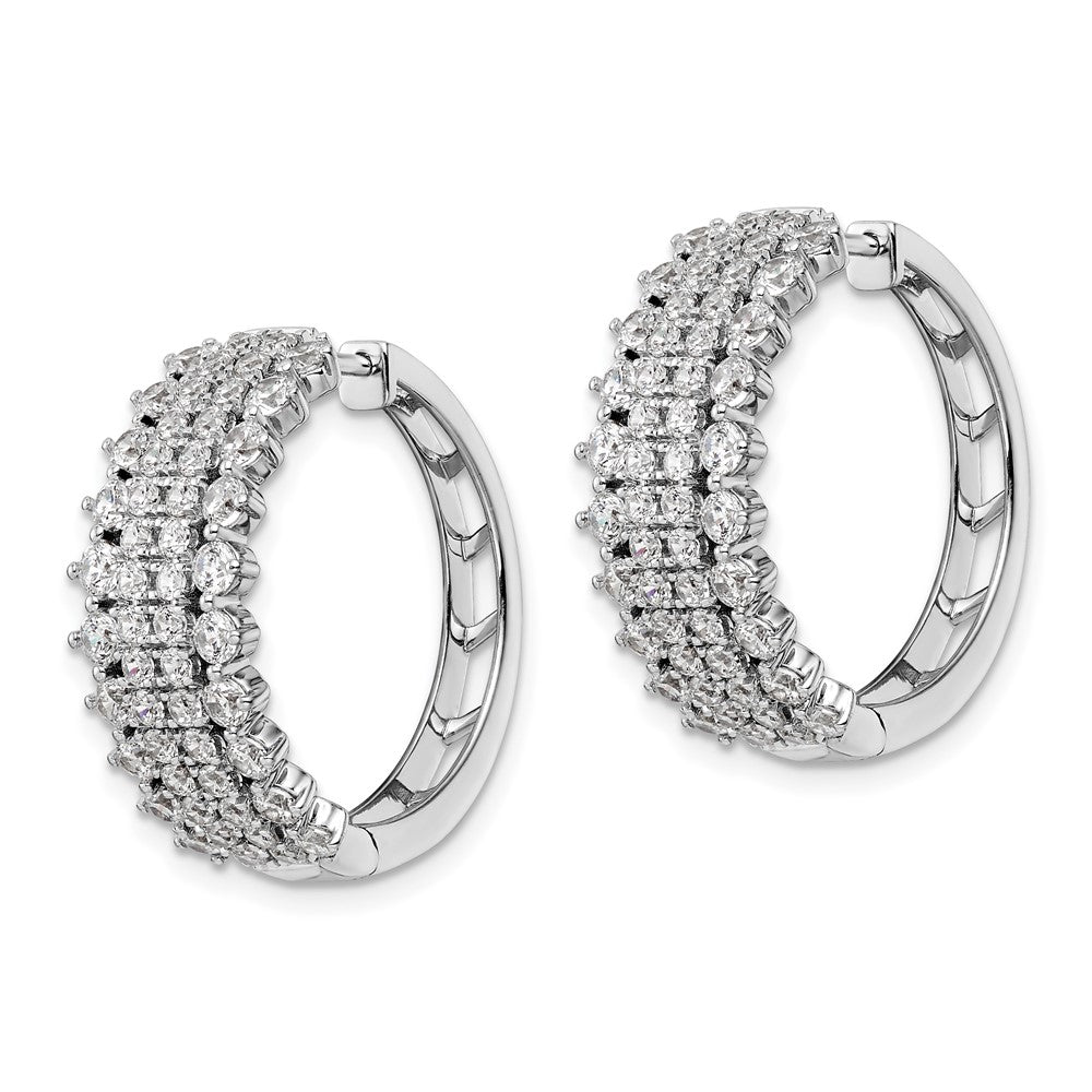 14k White Gold 3 carat Lab Grown Diamond VS/SI+ G+ Complete Hinged Hoop Earrings