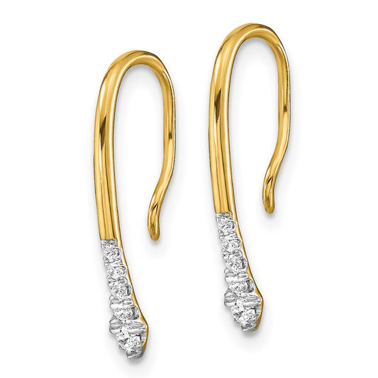 14k 1/8 carat Lab Grown Diamond VS/SI+ G+ Complete Drop Wire Earrings