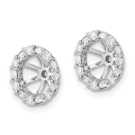 10k White Gold 1/3 carat Diamond 6.50mm Opening Round Earring Jackets