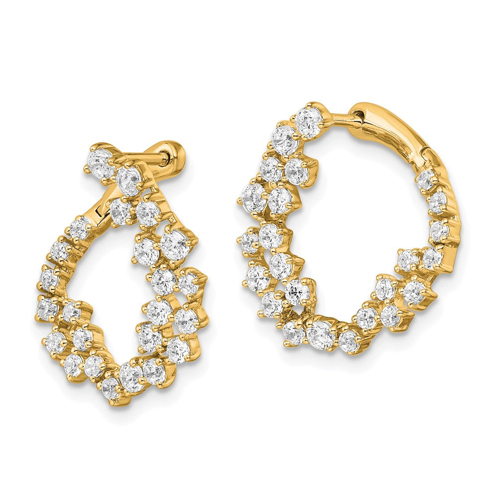 True Origin 14K Yellow Gold 1 1/2 carat Lab Grown Diamond VS+ F+ Hoop Complete Earrings