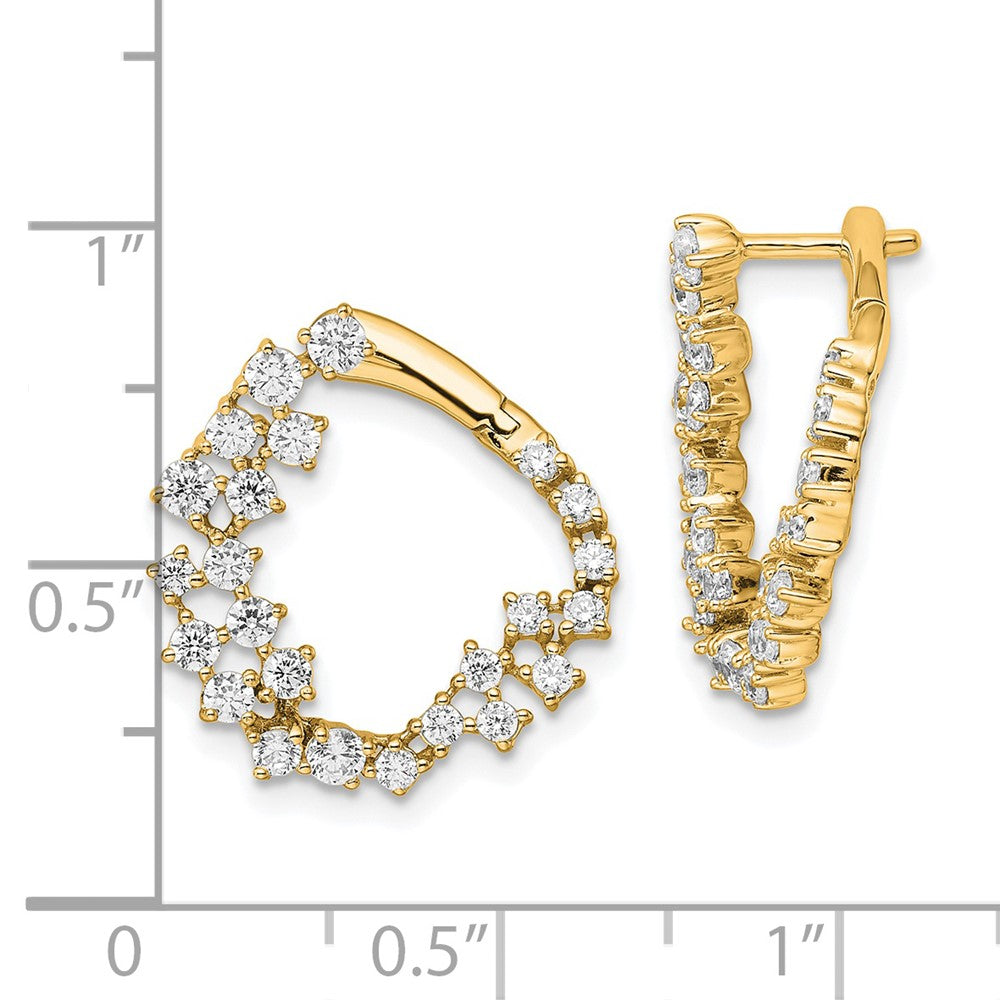 True Origin 14K Yellow Gold 1 1/2 carat Lab Grown Diamond VS+ F+ Hoop Complete Earrings