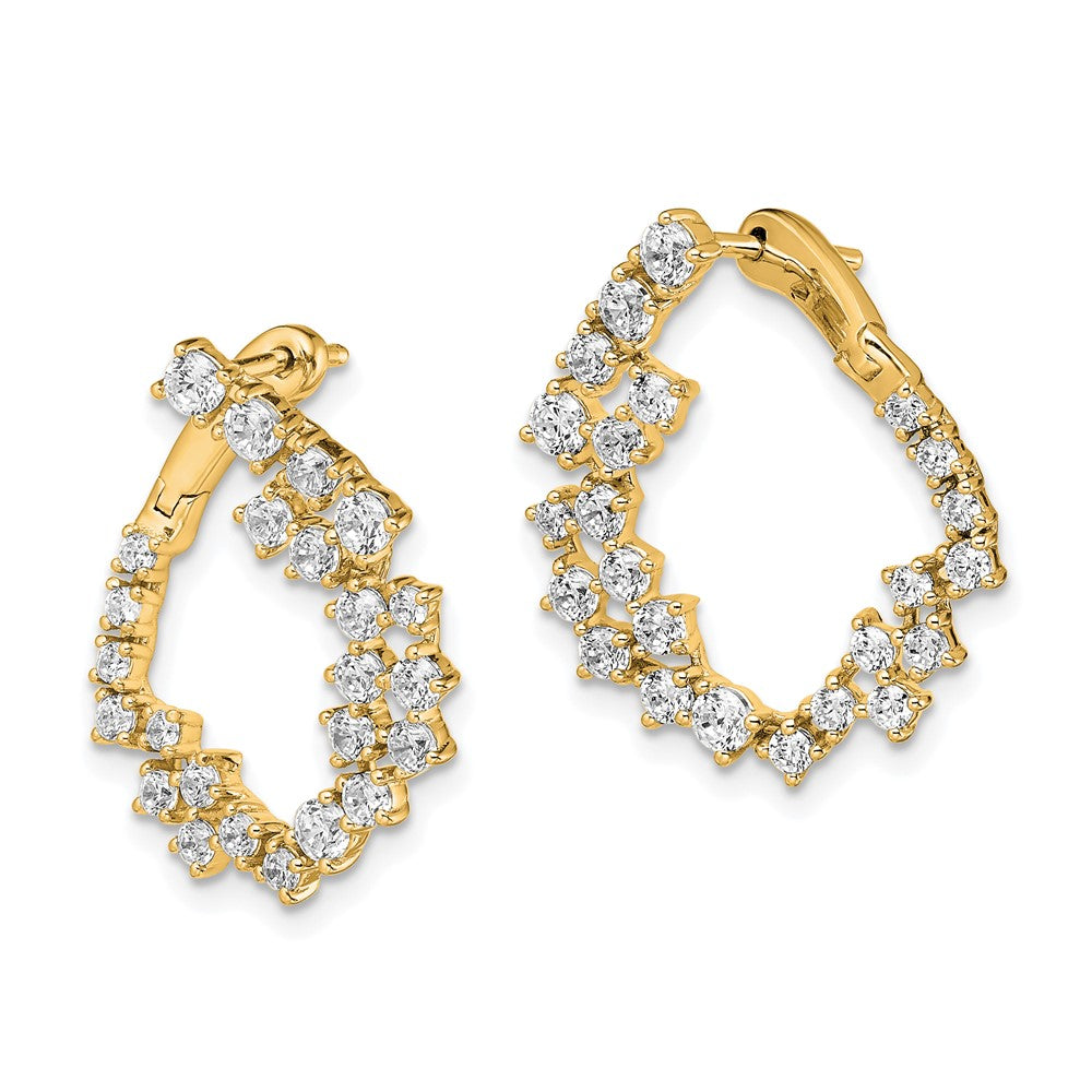 True Origin 14K Yellow Gold 2 carat Lab Grown Diamond VS+ F+ Hoop Complete Earrings