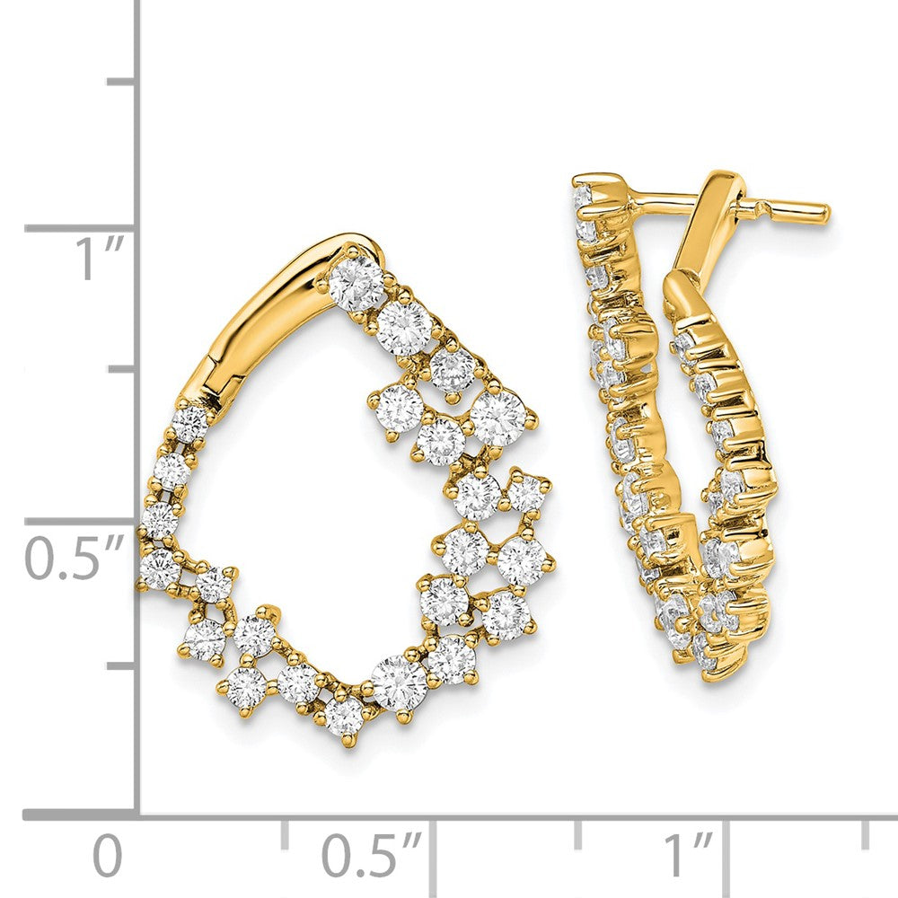 True Origin 14K Yellow Gold 2 carat Lab Grown Diamond VS+ F+ Hoop Complete Earrings