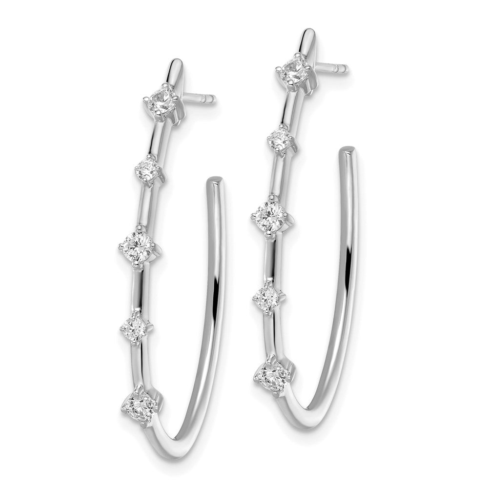 True Origin 14K White Gold 1/2 carat Lab Grown Diamond VS+ F+ Post Hoop Complete Earrings