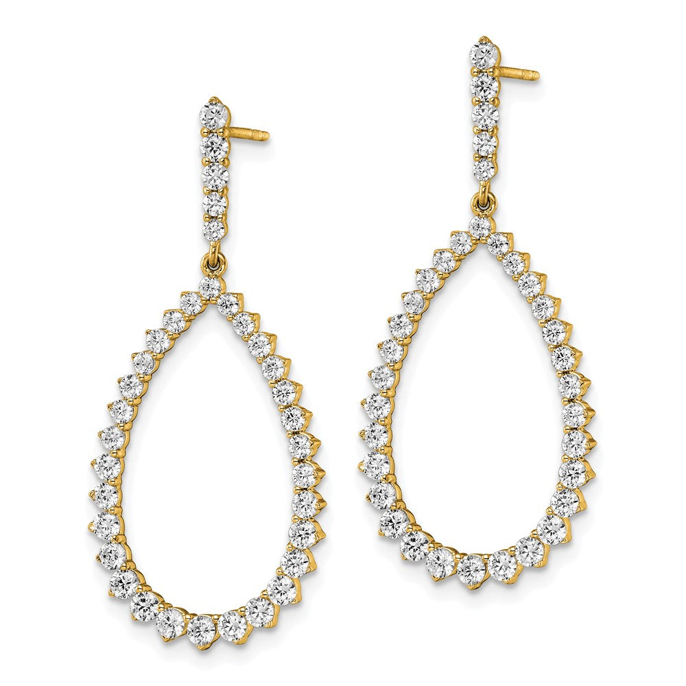 True Origin 14K Yellow Gold 1 1/2 carat Lab Grown Diamond VS+ F+ Complete Dangle Hoop Earrings