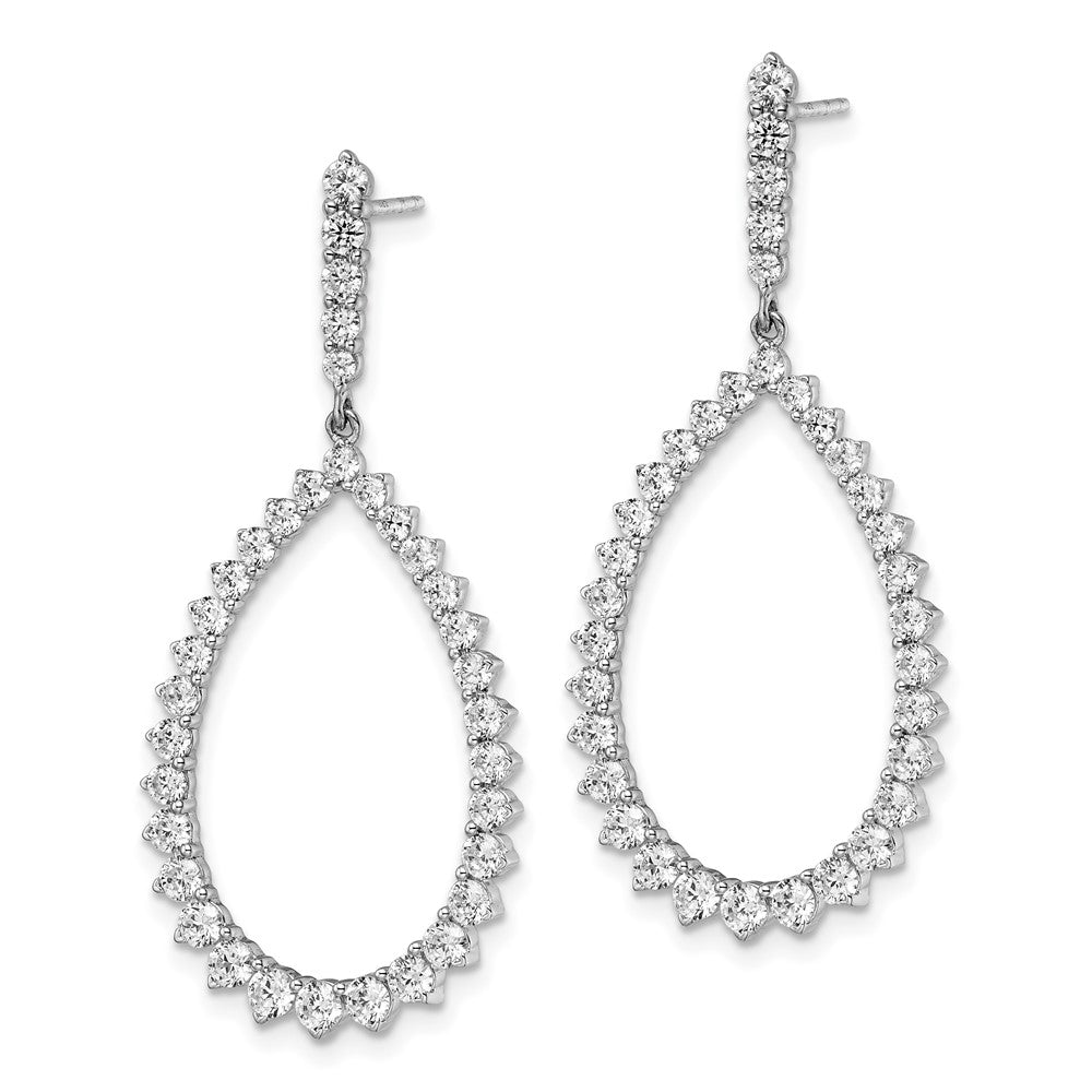 True Origin 14K White Gold 3 carat Lab Grown Diamond VS+ F+ Complete Dangle Hoop Earrings
